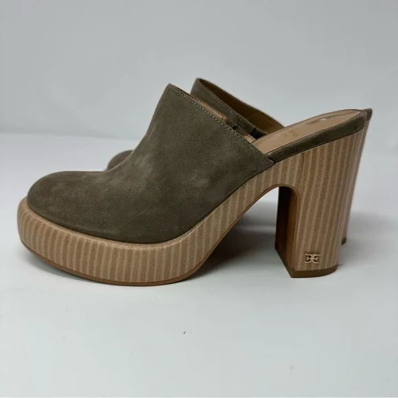 Sam Edelman Shiloh Suede Mule Heel, Olive Suede, Size 6.5 - Picture 4 of 12